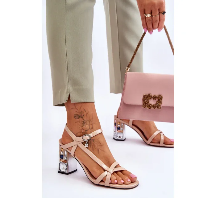 Sandále na podpätku model 179863 Step in style Sandále na podpätku model 179863 Step in style