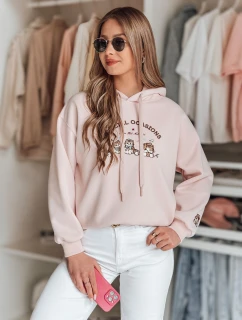 Dámske Plus veľkosť mikina SPECIAL KITTY ružová FashionStreet BY1511