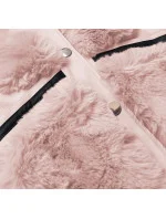 Lososová dámska vesta s kožušinkou (BR9593-12)
