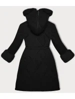 Way Mode prešívaná zimná bunda s kožušinou čierno-čierna (WD202308)