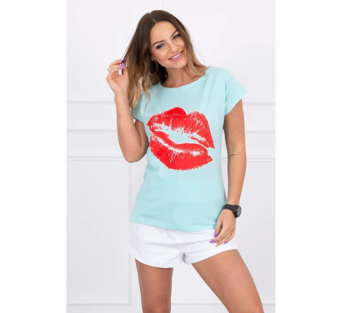 Mätová blúzka s potlačou pier