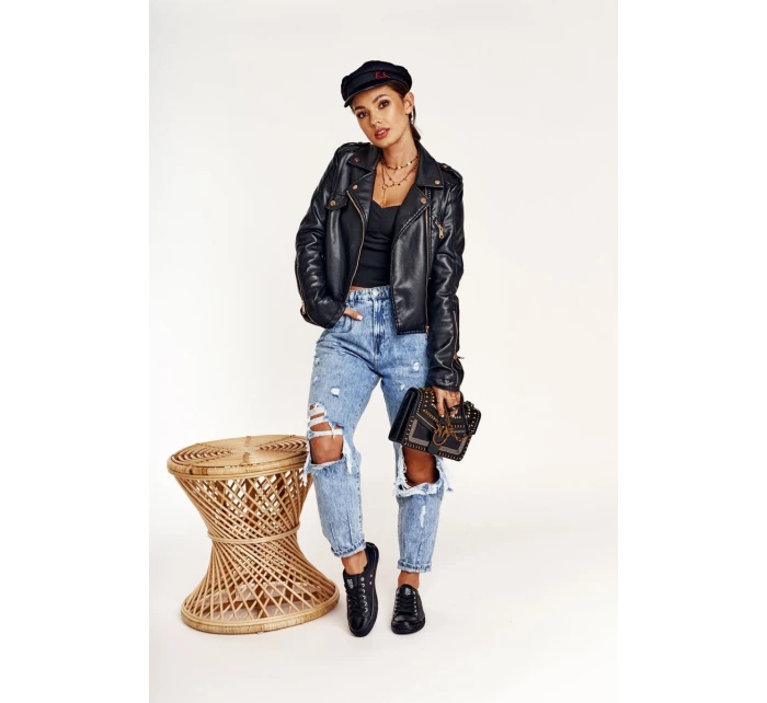 Damskie Skórzane Trampki Big Star Czarne V274871 Damskie Skórzane Trampki Big Star Czarne V274871