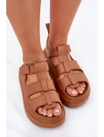 Sandały Damskie Na Platformie Camel Nitavelia Sandały Damskie Na Platformie Camel Nitavelia