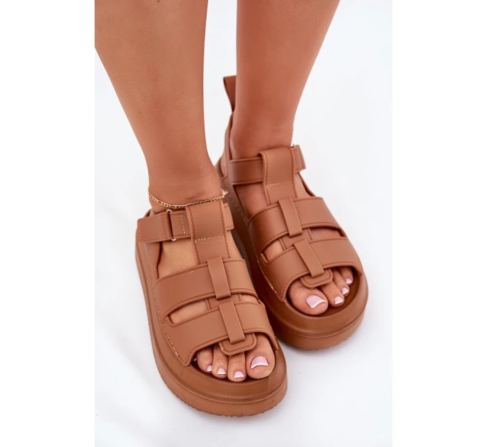 Sandały Damskie Na Platformie Camel Nitavelia Sandały Damskie Na Platformie Camel Nitavelia