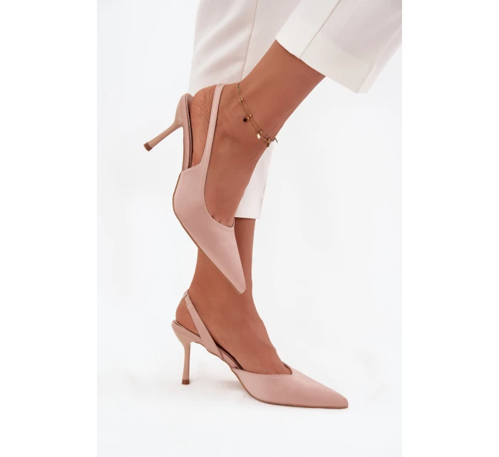 Szpilki Z Odkrytymi Piętami Beżowe Lenira