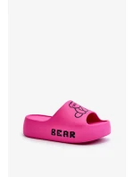 Dámske penové papuče na pevnej podrážke s medvedíkom Fuchsia Lamira Dámske penové papuče na pevnej podrážke s medvedíkom Fuchsia Lamira
