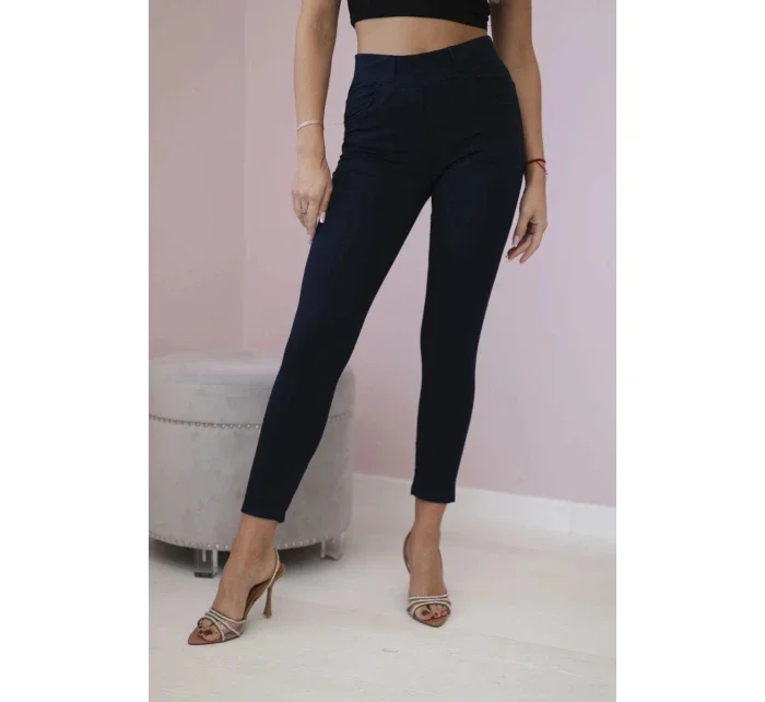 Bavlněné kalhoty s mašlí model 21129974 tmavě modré - Kesi