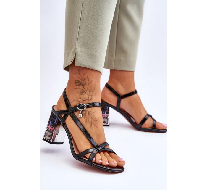 Sandále na podpätku model 179862 Step in style Sandále na podpätku model 179862 Step in style