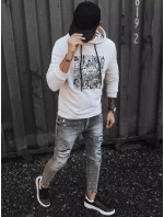 Pánska mikina FashionStreet ecru BX5469 Pánska mikina FashionStreet ecru BX5469