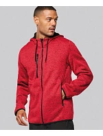 PA 365 Pánská pletená fleecová bunda s kapucí model 22423405 red melange - Kariban ProAct