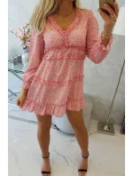 Šaty s ozdobnými volánikmi tmavo marhuľová Šaty s ozdobnými volánikmi tmavo marhuľová