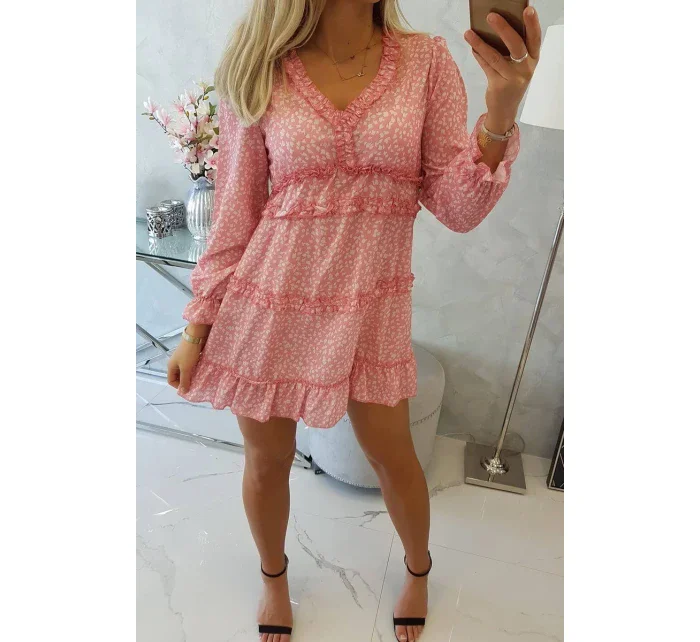 Šaty s ozdobnými volánikmi tmavo marhuľová Šaty s ozdobnými volánikmi tmavo marhuľová