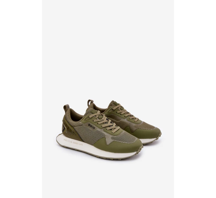 Sneakersy Męskie Na Platformie Big Star RR174360 Hi-Poly System Khaki