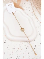 Dámský náramek s přívěskem model 21776927 s květinami zlatý - Boto