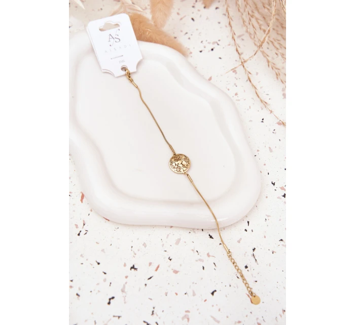 Dámský náramek s přívěskem model 21776927 s květinami zlatý - Boto