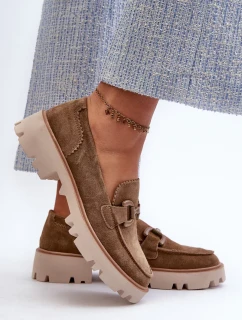 Dámske semišové mokasíny so zdobením D&A Brown