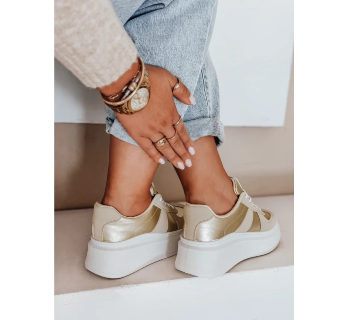Dámske tenisky na platforme MODNIKKI gold FashionStreet ZY1004