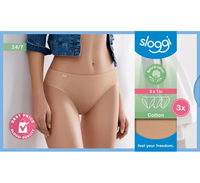 sloggi 24/7 Cotton Tai C3P - BROWN - SLOGGI BROWN - SLOGGI