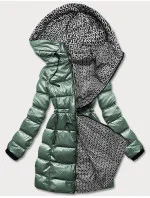 Dámska obojstranná bunda v zelenej metalíze (b8070-10)