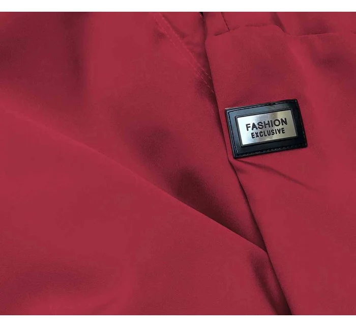 Tmavo červená dámska tenká bunda s ozdobným lemovaním S'West (B8140-27) Tmavo červená dámska tenká bunda s ozdobným lemovaním S'West (B8140-27)