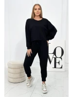 Set 2dielna mikina + nohavice Čierna