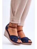 Dámské sandály na klínu námořnická modrá Daphne Dámské sandály na klínu námořnická modrá Daphne