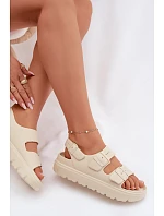 Dámské pěnové sandály na platformě Big Star TT274A032 světle béžové Dámské pěnové sandály na platformě Big Star TT274A032 světle béžové