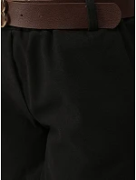 Spodenki damskie z paskiem czarne model 22394739 - FashionStreet Spodenki damskie z paskiem czarne model 22394739 - FashionStreet