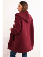 Dámska mikina s kapucňou so zipsom teplá bordová Dámska mikina s kapucňou so zipsom teplá bordová