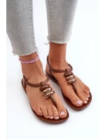 Damskie Płaskie Sandały Japonki 83507 Ipanema Class Blown Up Sandal Fem Brązowe