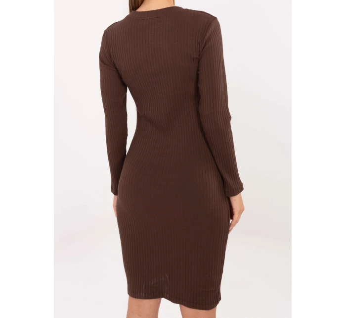 Dámske šaty A1049.99 tmavohnedé - FPrice Dámske šaty A1049.99 tmavohnedé - FPrice