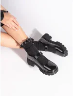 Praktické čierne dámske mokasíny na platforme Praktické čierne dámske mokasíny na platforme