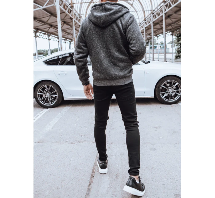 Pánská rozepínací zateplená mikina tmavě šedá Dstreet model 21970283 - FashionStreet Pánská rozepínací zateplená mikina tmavě šedá Dstreet model 21970283 - FashionStreet