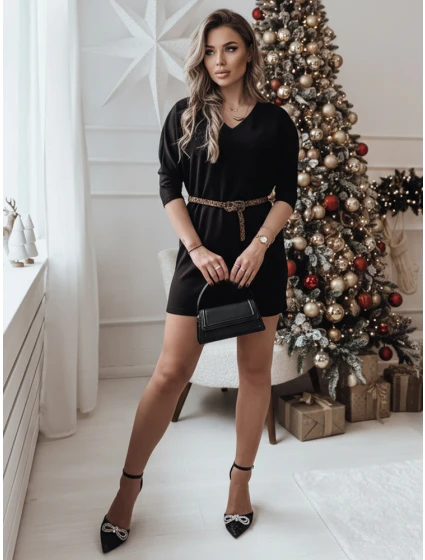 šaty jedné velikosti s páskem černé Dstreet model 21982086 - FashionStreet