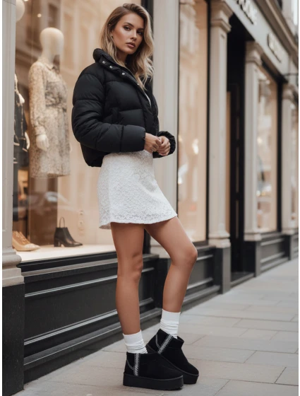 Dámské semišové sněhule černé model 21994559 - Dstreet Dámské semišové sněhule černé model 21994559 - Dstreet