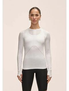 Dámske tričko Casall Maze Long Sleeve, biele