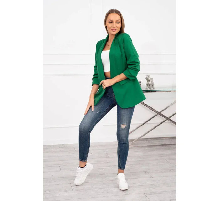 Bunda s klopou elegantní tmavě zelená