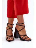 Modne Sandały Na Obcasie Czarne Josette