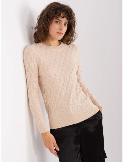 Sweter AT SW jasny beżowy model 21888811 - FPrice Sweter AT SW jasny beżowy model 21888811 - FPrice