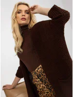 Dámsky sveter LO SW LK 3002 kardigan.98P tmavo hnedý