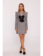 M869 Tvídové šaty s výstrihom do V - grafitové M869 Tvídové šaty s výstrihom do V - grafitové