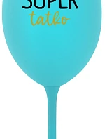 SUPER TÁTA - tyrkysový pohár na víno 350 ml