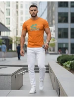 Tshirt męski z nadrukiem pomarańczowy model 22136493 - FashionStreet
