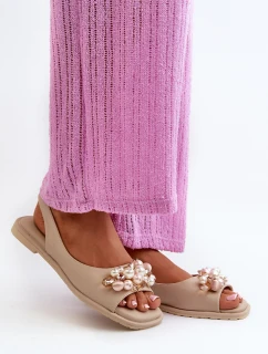 Damskie Sandały Z Ozdobami S.Barski KV27-004 Beżowe