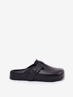 Piankowe Klapki Chodaki Męskie Z Klamrą Big Star RR174A022 Czarne