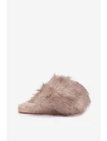 Kožešinové dámské pantofle béžové Iseline
