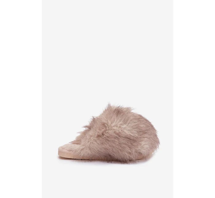 Kožešinové dámské pantofle béžové Iseline