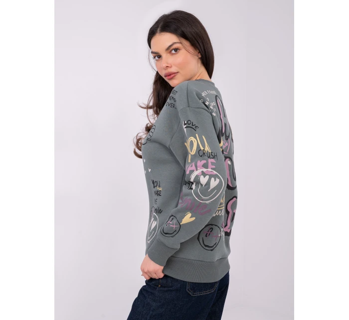 Mikina D10608BC02804A khaki Mikina D10608BC02804A khaki