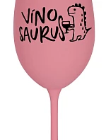 VÍNOSAURUS - růžová sklenice na víno 350 ml