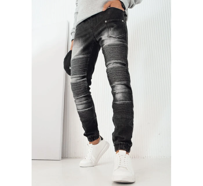 Pánske džínsové nohavice jogger čierne FashionStreet UX4222 Pánske džínsové nohavice jogger čierne FashionStreet UX4222
